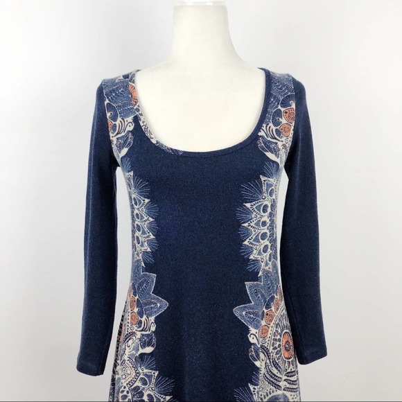 Anthropologie Maeve Navy Eira Sweater Dress Small Long Sleeve - Picture 7 of 15
